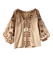Woman embroidery shirt/blouse linen ( M/L)