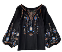 Woman embroidery shirt/blouse linen