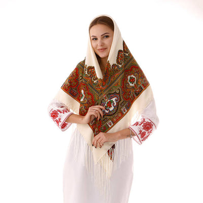 Woolen shawl with flowers “ Turkish dream  “