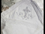 Baptism Krygma baptism blanket white embroidered krygma blanket