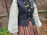 Replica of Antique Ukrainian Corset "Lemkivska" in black