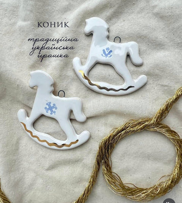 Handmade ceramic ornament horse