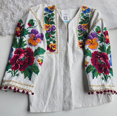 One of a kind, vintage 60-80 years old hand  embroidery, cardigan, ukrainian jacket, ukrainian hand embroidery cardie, cardi, jumper, size M-XL