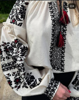 Linen Woman HAND embroidery shirt “Slava” size L - 2XL