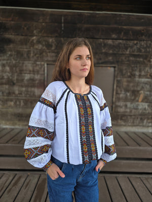 Woman HAND embroidery shirt “Snizhana” size L-2XL