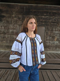 Woman HAND embroidery shirt “Snizhana” size L-2XL
