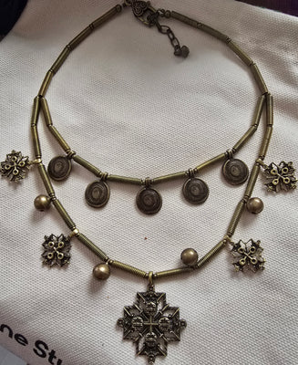 Metal hand made necklace