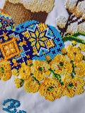 Hand Embroidery Beads Easter Basket Cover / Vyshyvanka 49x32 cm