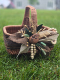 Etno Basket with pottery, dry flowers and organic fabric / adult