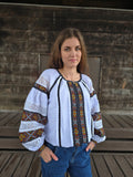 Woman HAND embroidery shirt “Snizhana” size L-2XL