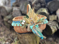 Designer Easter Basket “Etno style “ pottery and dry flowers collection / adult