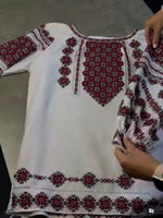 White Woman HAND embroidery shirt “ Romashka” size S-L