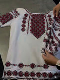 White Woman HAND embroidery shirt “ Romashka” size S-L