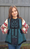 Replica of Antique Ukrainian Corset from 19th century / green
