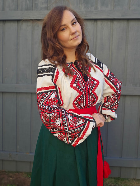 Woman HAND embroidery shirt “Kalynka” size L-2XL