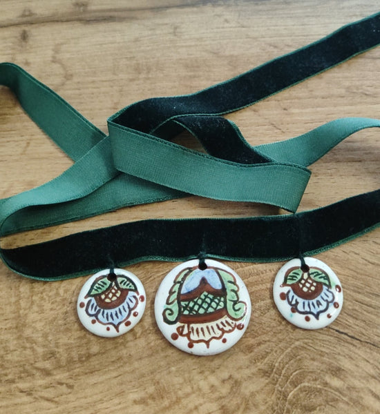 Ceramic handmade necklace / Kosiv ceramic