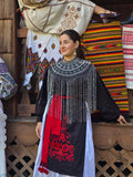 Ukrainian Bead Necklace - Selyanka  "Narechena / Bride " with long fringes in silver