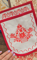 White with red Bag / pocket  Antique Ukrainian style