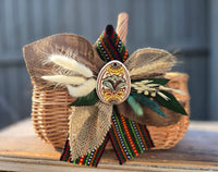 Decor for Easter Basket “Etno style “ pottery, dry flowers and organic fabric / adult