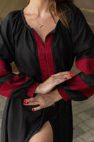 Linen Woman HAND embroidery dress “Stefania” s/m