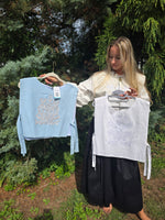 Ukrainian Linen Corset " Kamizelka" blue white or beige