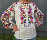 Kids linen embroidery shirt “Kvitka" for girls all sizes available
