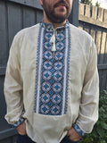 Man HAND embroidery shirt “Nestor” size L-XL