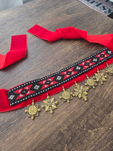 Beaded choker /  handmade necklace