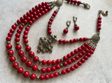 Red necklace " Olena "