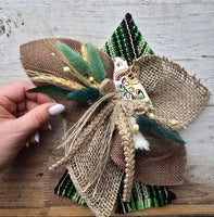 Decor for Easter Basket “Etno style “ pottery, dry flowers and organic fabric / adult