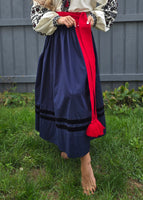 Reversable skirt / one side black and one side navy / Woman skirt "Melanka" / Antique skirt / Lesya Ukrainka style / L or XL Reversable design ( black and navy )