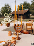 Candel holder / wooden  candelabra / ukrainian filk art