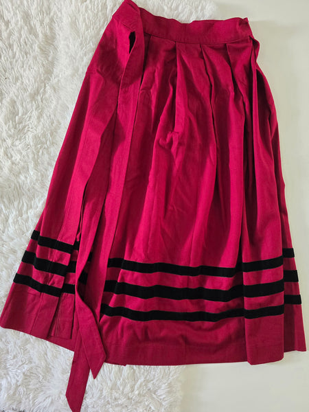 Skirt "Hanna" / burgundy/  replica of Antique skirt / XS-M