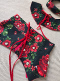 3 piece set / Hand embroidery/ vest / collar / headband size M-L