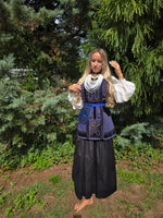 Replica of Antique Ukrainian Corset from 18th century / navy