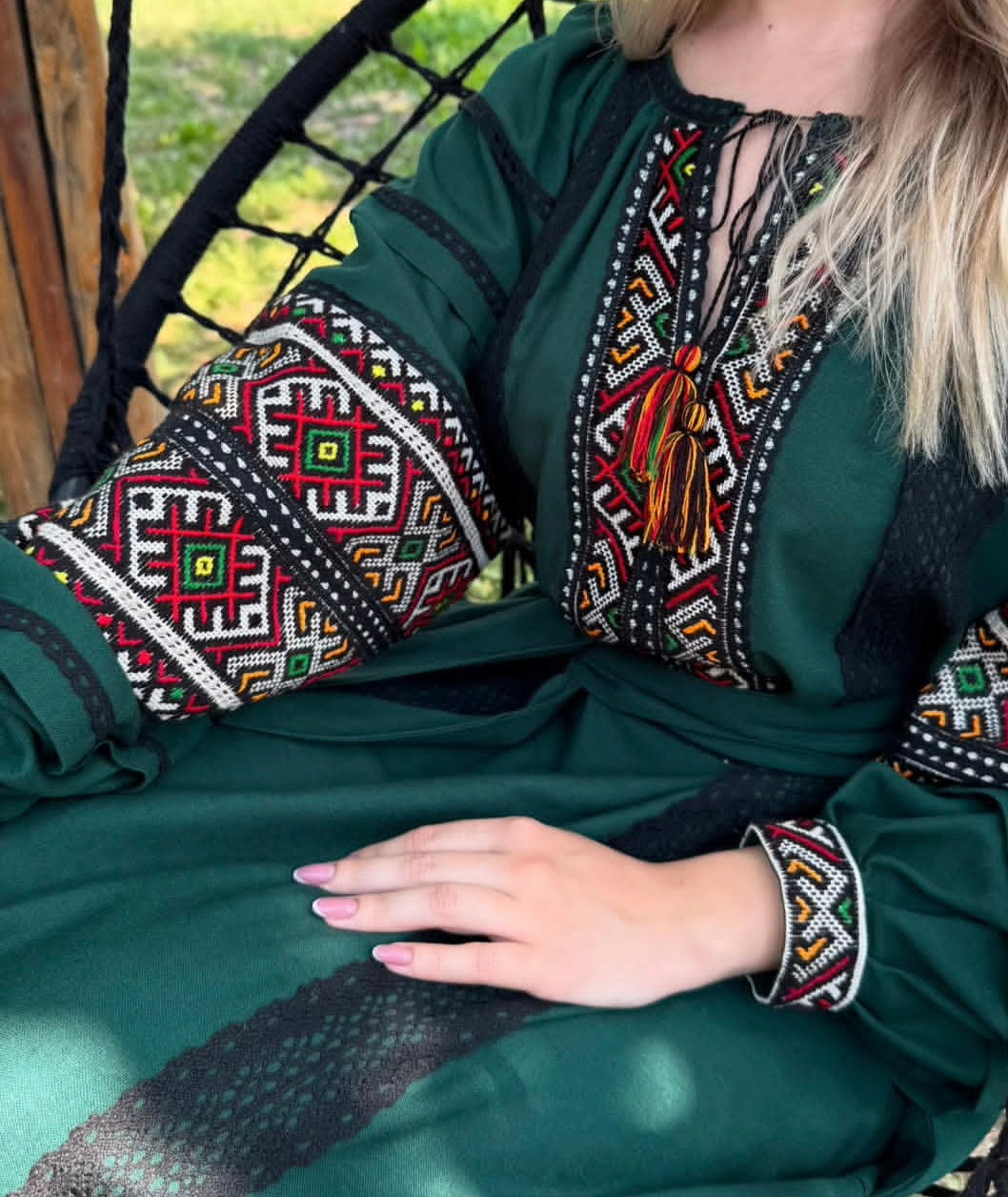 HAND embroidery Linen Woman HAND embroidery dress Zlata M/L HAND embroidery Linen Woman HAND embroidery dress Zlata M/L