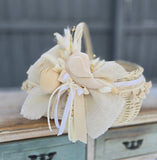 Made to order Designer Etno Style Easter Basket “Singing in the morning“ wood, dry flowers and organic fabric / adult