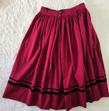 Reversable skirt "Iryna" / one side black another side burgundy /  replica of Antique skirt / Lesya Ukrainka style / S-L