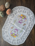 Towel/blanket for Easter Basket for adult White with purple