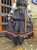 Reversable skirt "Daryna" / one side black another side brown /  replica of Antique skirt / XS-S
