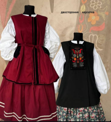 Replica of Antique Ukrainian Corset from 19th century / embroidery