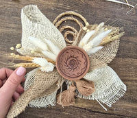 Decor for Easter Basket “Etno style “ pottery, dry flowers and organic fabric / adult