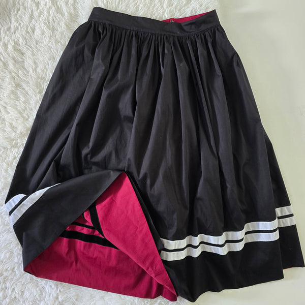 Reversable skirt "Iryna" / one side black another side burgundy /  replica of Antique skirt / Lesya Ukrainka style / S-L