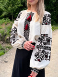 Linen Woman HAND embroidery shirt “Slava” size L - 2XL