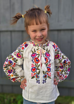 Kids linen embroidery shirt “Kvitka
