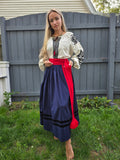 Reversable skirt / one side black and one side navy / Woman skirt "Melanka" / Antique skirt / Lesya Ukrainka style / L or XL Reversable design ( black and navy )