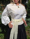 Ukrainian Linen Corset " Kamizelka" blue white or beige