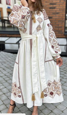 Linen Woman embroidery dress “Ruslana”