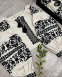 Linen Woman HAND embroidery shirt “Slava” size L - 2XL