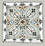 Designer Ukrainian shawl / scarf " Folklor " in grey
